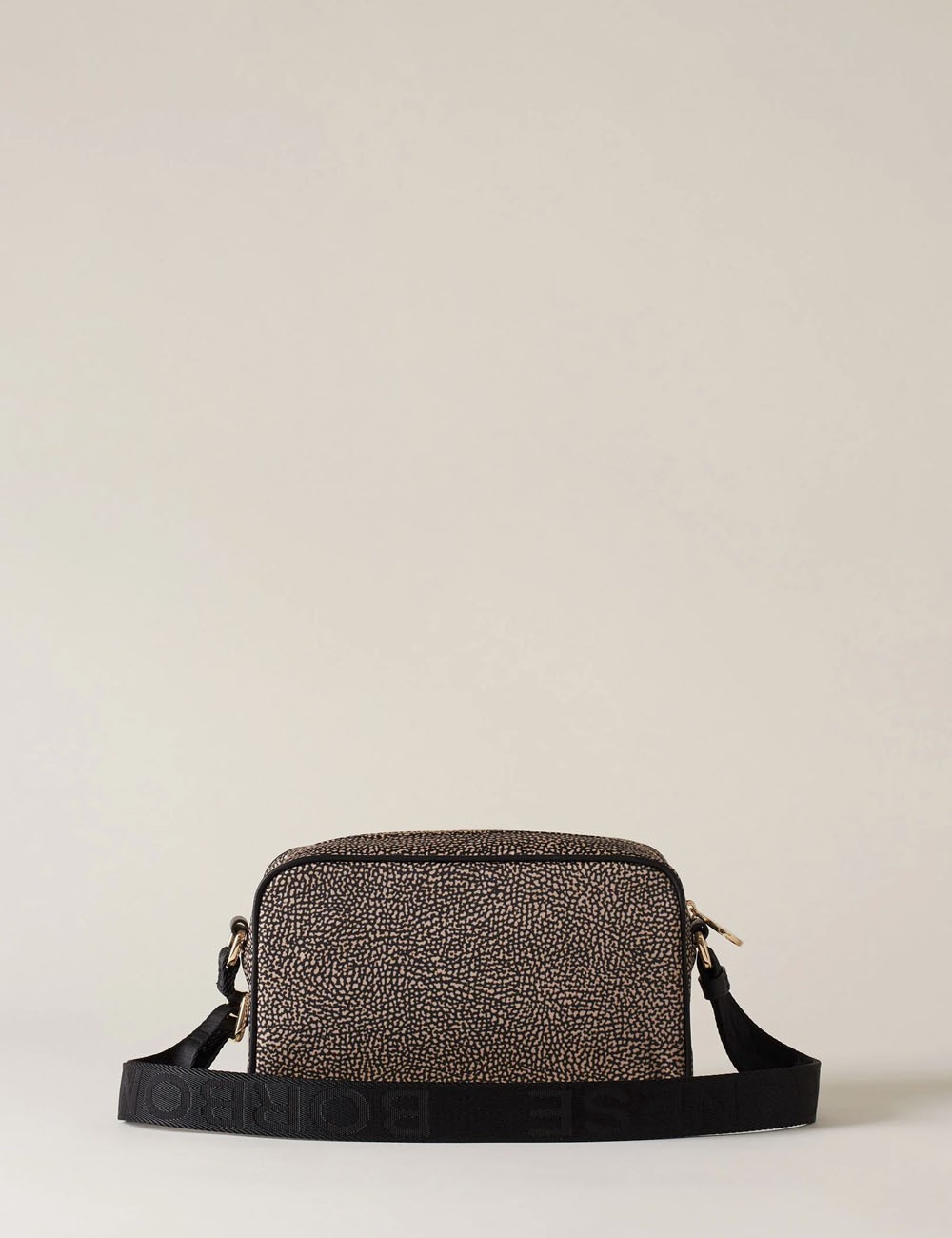 ECO LINE BORSA CAMERA CASE Tracolla di Tessuto riciclato OP e Pelle OP NATURALE/NERO