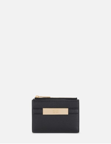 Wallet with logo plaque black