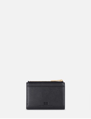Wallet with logo plaque black