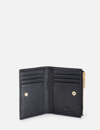 Wallet with logo plaque black