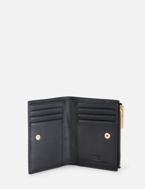 Wallet with logo plaque black