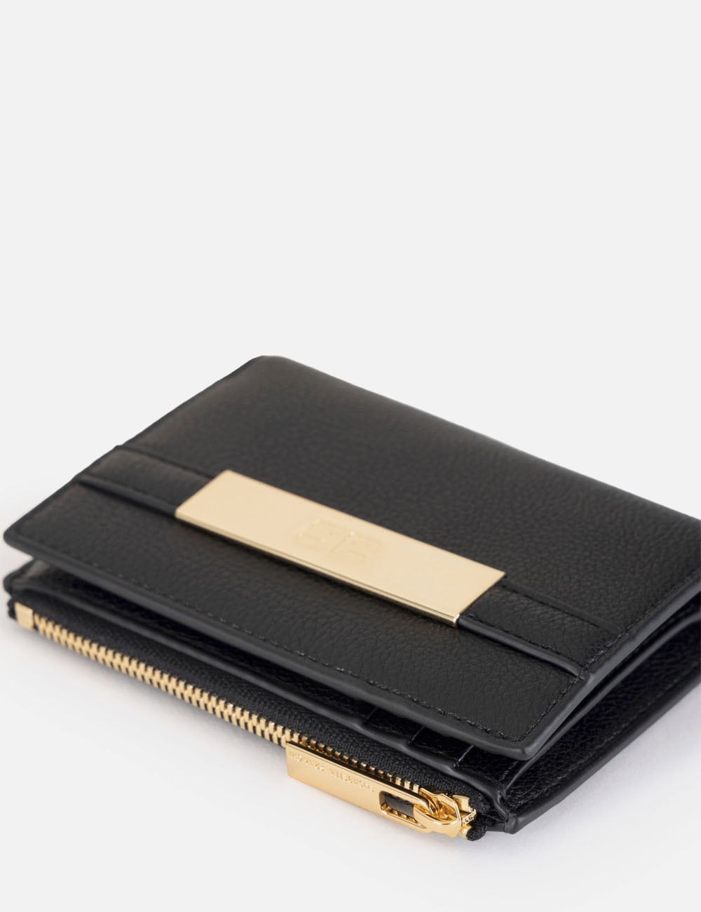 Wallet with logo plaque black