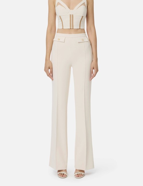 Double crêpe trousers milk