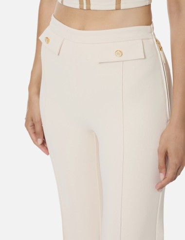 Pantaloni in doppio crêpe milk