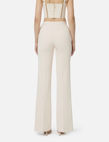 Double crêpe trousers milk