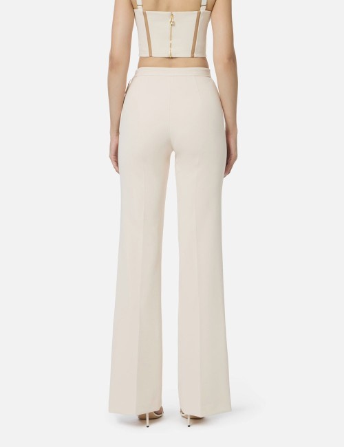 Double crêpe trousers milk