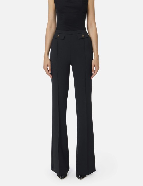Pantaloni in doppio crêpe nero