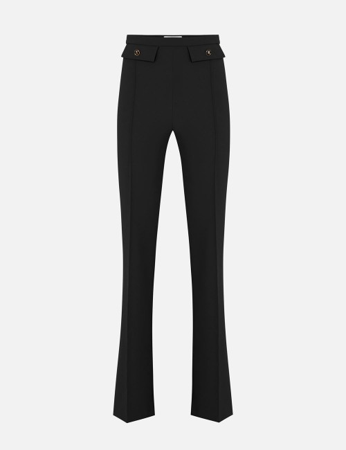 Pantaloni in doppio crêpe nero