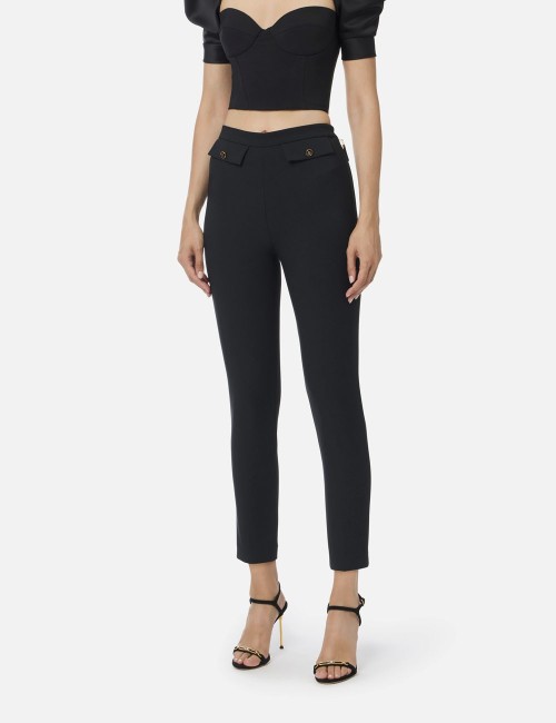 Double crêpe trousers black