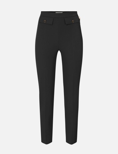 Double crêpe trousers black