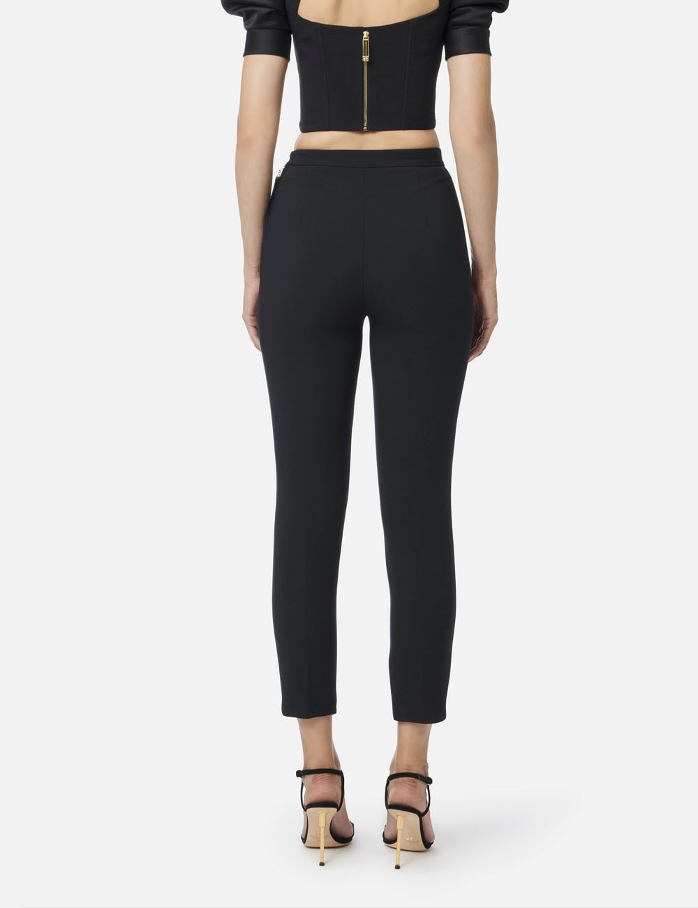 Pantaloni in doppio crêpe nero