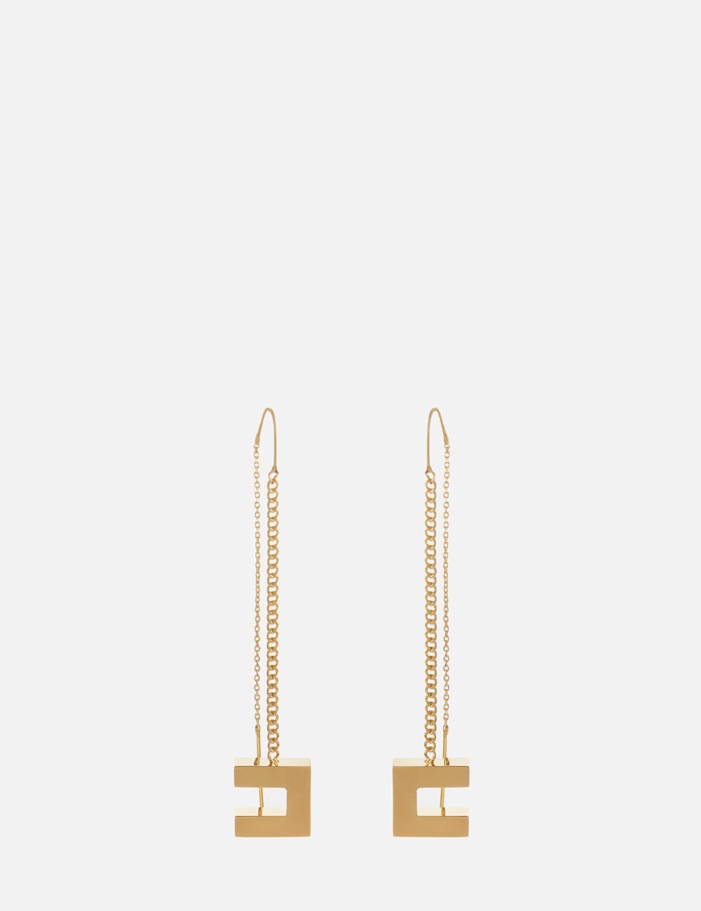 Pendant earrings with logo gold jellow