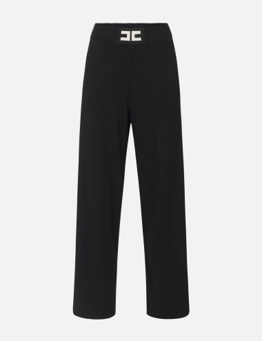 Viscose trousers with shiny bands black milk
