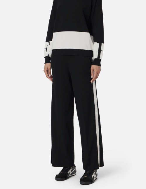 Viscose trousers with shiny bands black milk