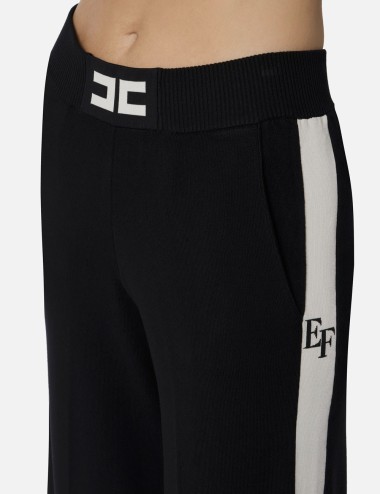 Viscose trousers with shiny bands black milk