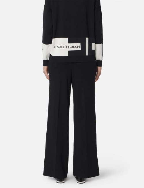 Viscose trousers with shiny bands black milk