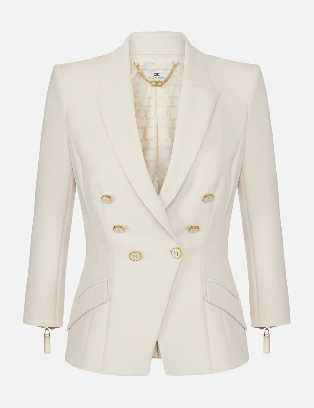 Jacket in double layer crêpe milk