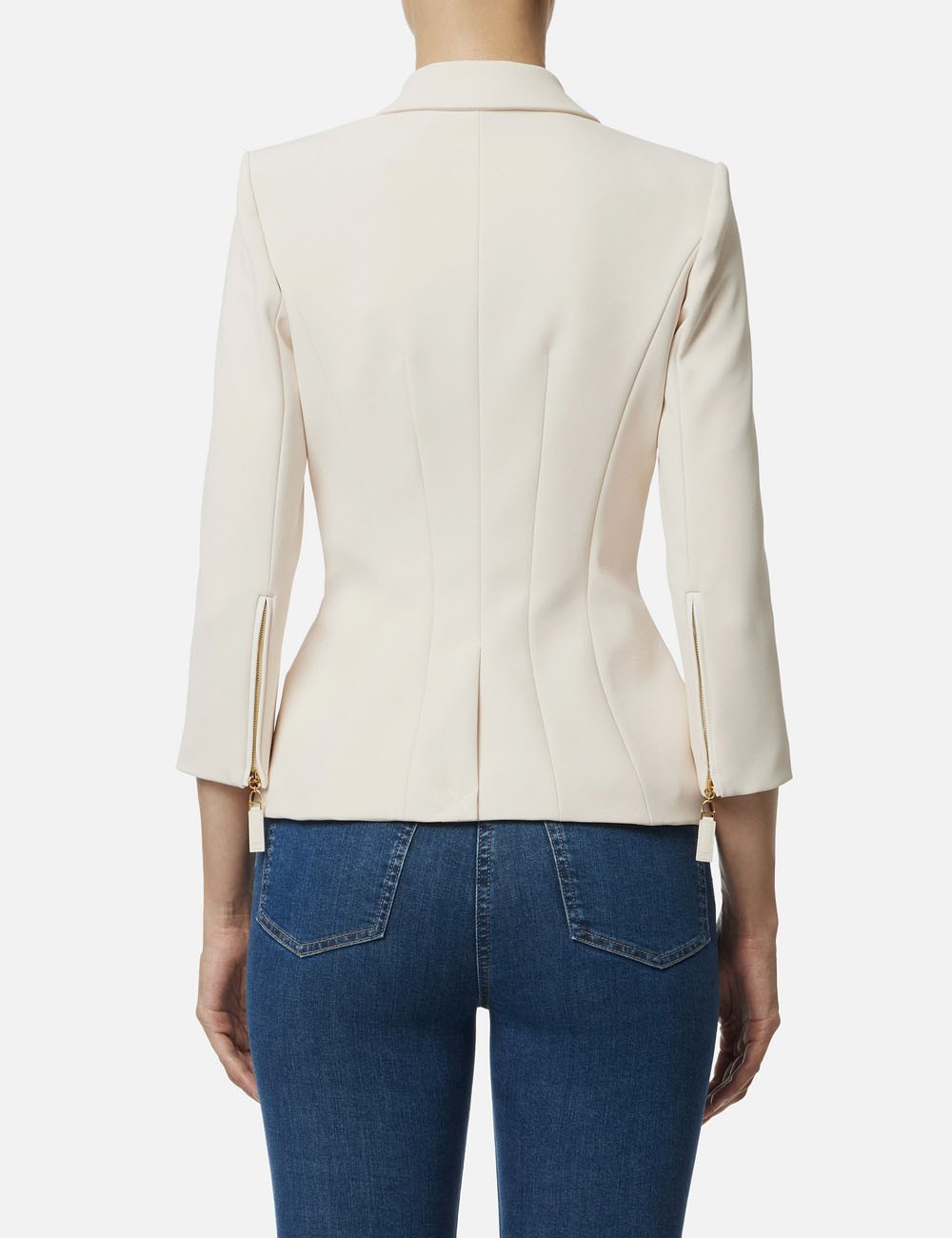 Jacket in double layer crêpe milk