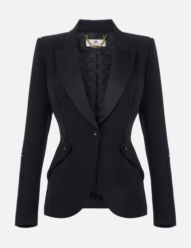 Jacket in lightweight crêpe nera