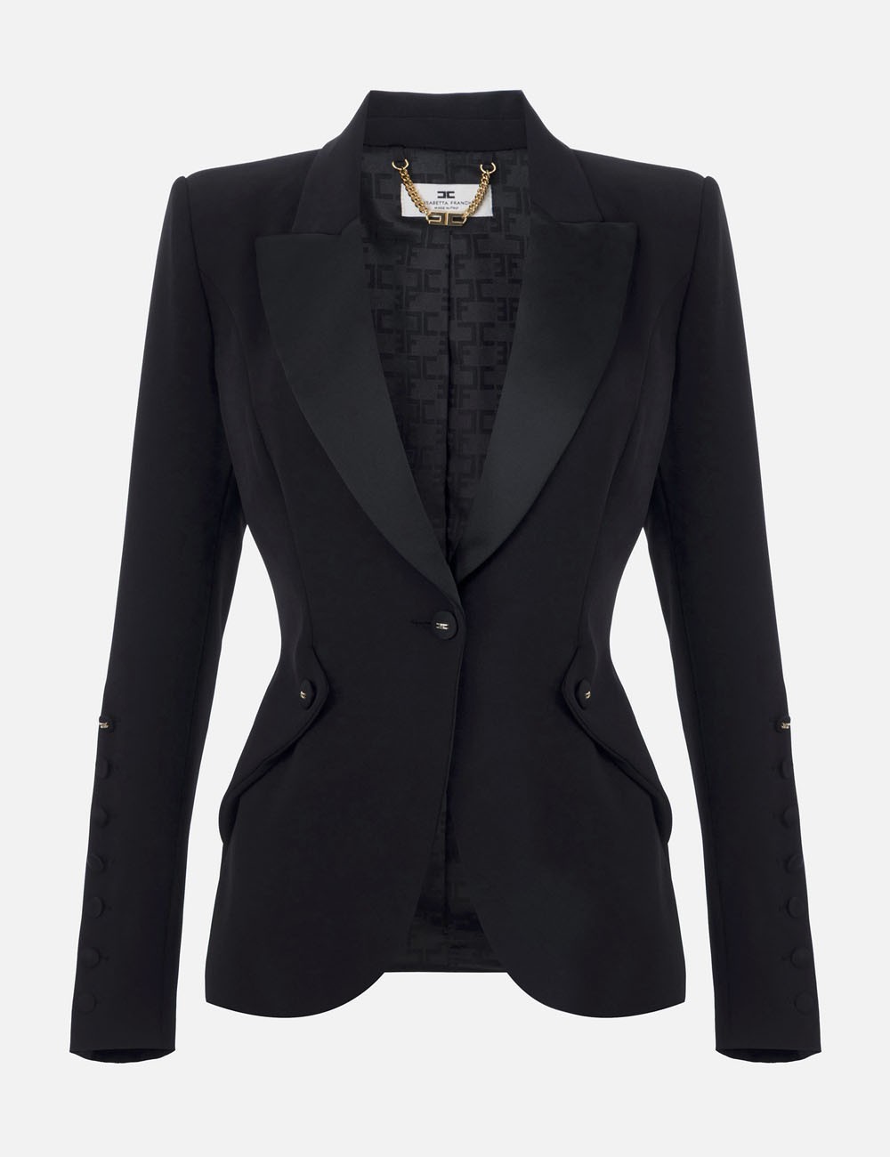 Jacket in lightweight crêpe nera