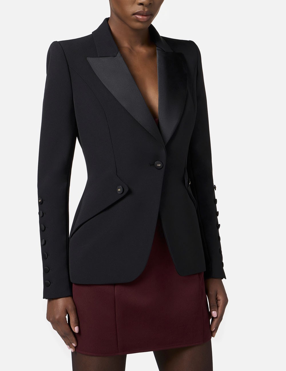 Jacket in lightweight crêpe nera