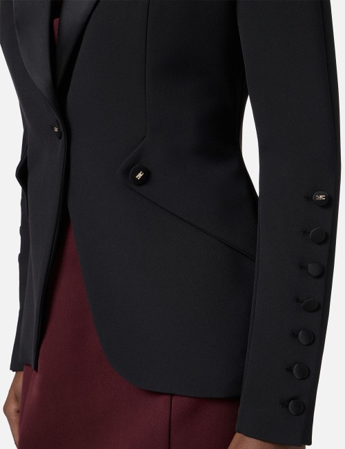 Jacket in lightweight crêpe nera