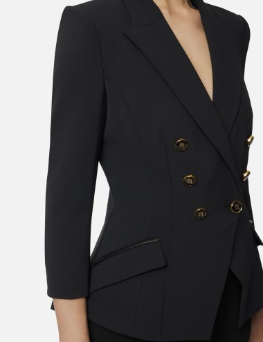 Jacket in double layer crêpe black