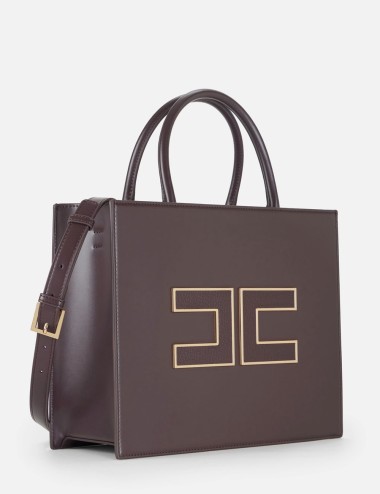 Large tote bag with logo merlot