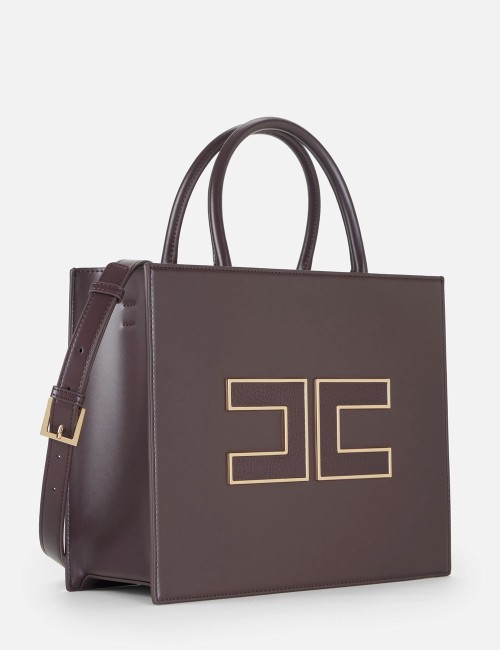 Large tote bag with logo merlot