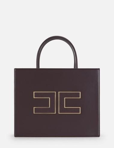 Large tote bag with logo merlot