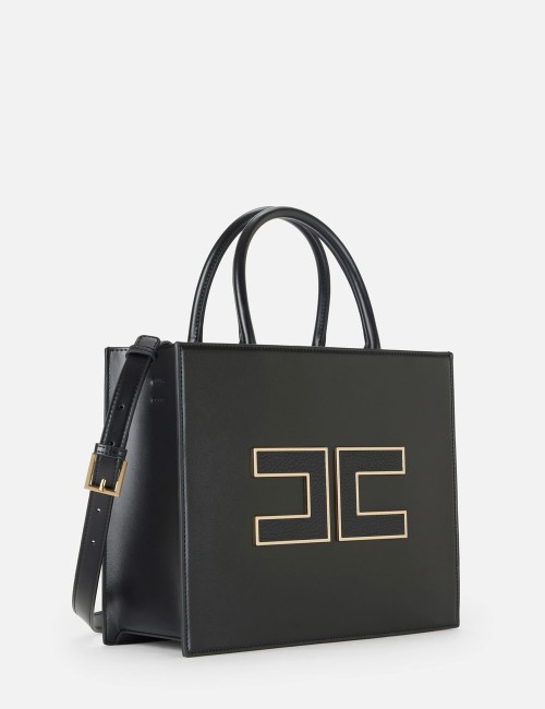 Large tote bag with logo black