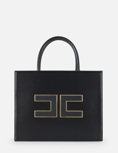 Large tote bag with logo black