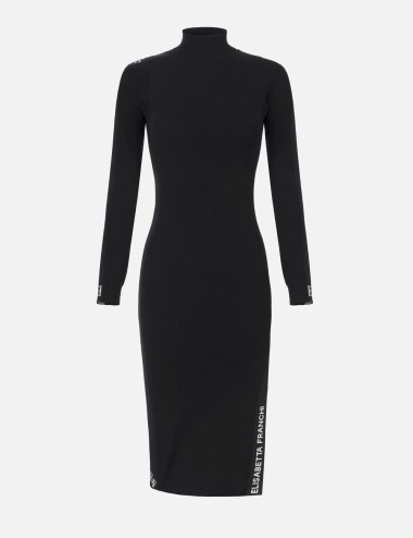 Viscose dress with shiny bands black milk