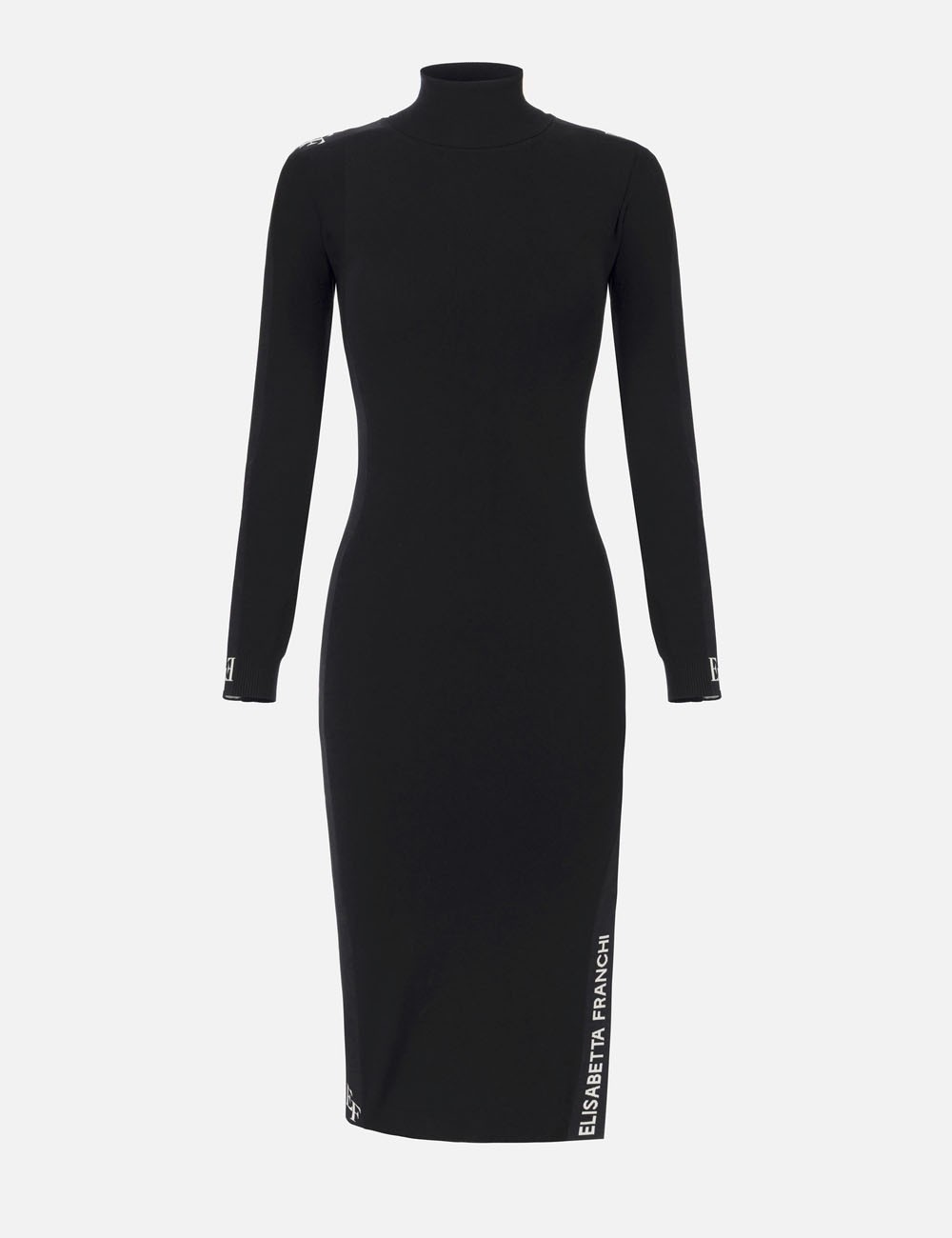 Viscose dress with shiny bands black milk