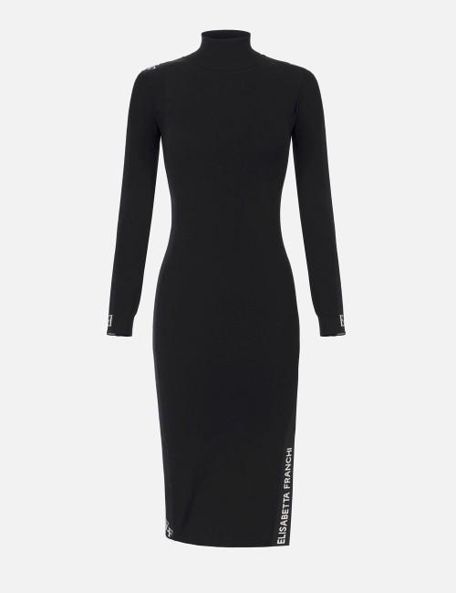 Viscose dress with shiny bands black milk