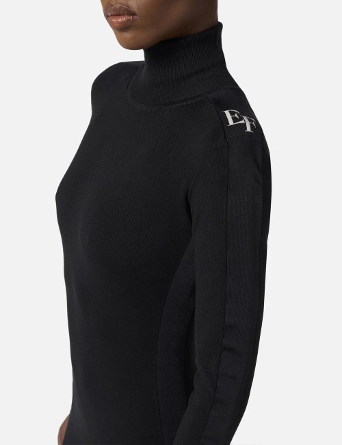 Viscose dress with shiny bands black milk