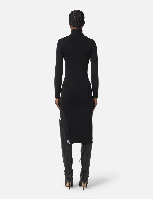 Viscose dress with shiny bands black milk