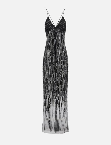 Red Carpet tulle dress with sequins black