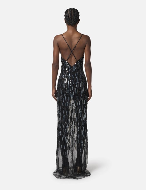 Red Carpet tulle dress with sequins black
