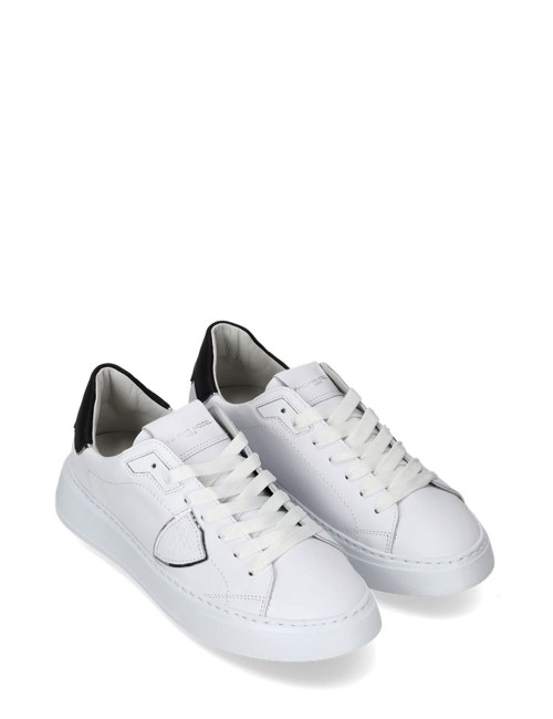 Temple Low-Top Sneakers in Leather White Black