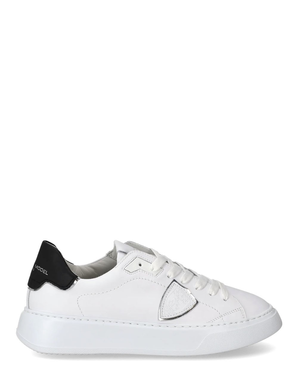 Temple Low-Top Sneakers in Leather White Black