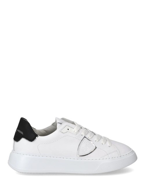 Temple Low-Top Sneakers in Leather White Black