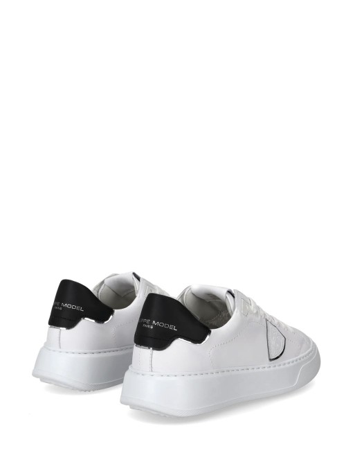 Temple Low-Top Sneakers in Leather White Black