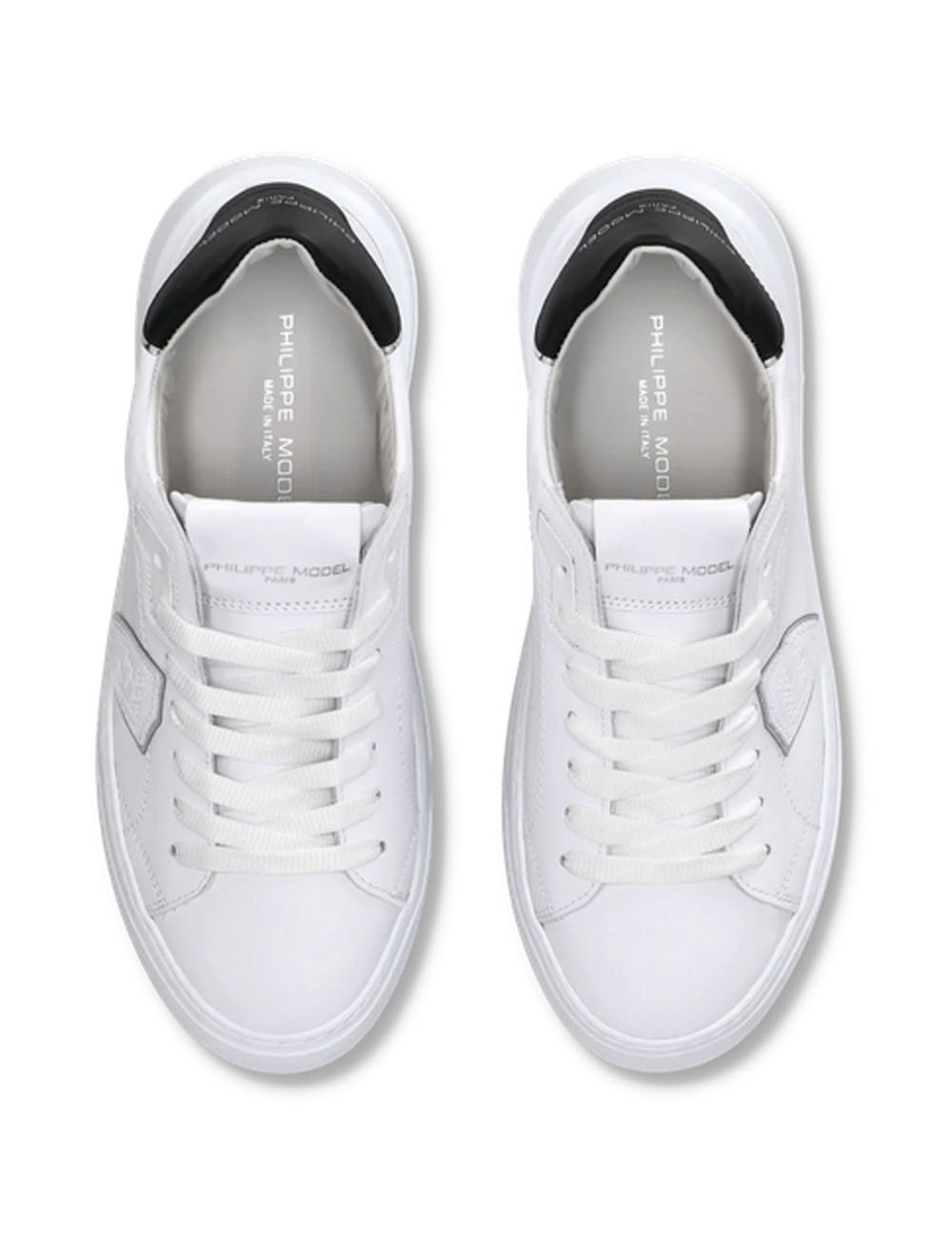 Temple Low-Top Sneakers in Leather White Black