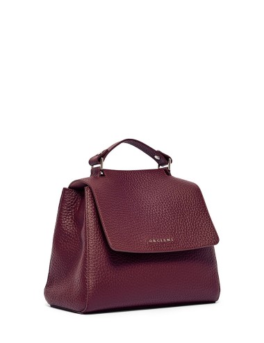 Sveva Soft Small leather handbag with shoulder strap chianti