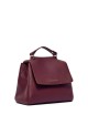 Sveva Soft Small leather handbag with shoulder strap chianti