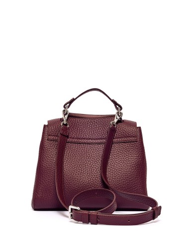 Sveva Soft Small leather handbag with shoulder strap chianti