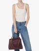 Borsa Sveva Soft Media a spalla in pelle con tracolla chianti