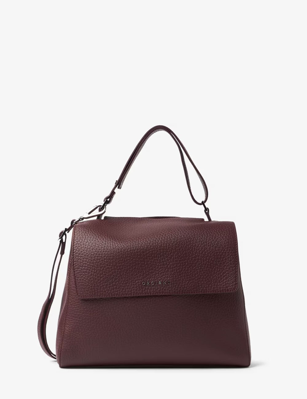 Borsa Sveva Soft Media a spalla in pelle con tracolla chianti