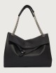 Borsa Venus Soft Midi a spalla in pelle martellata nera